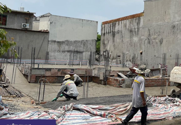 Thi công bê tông cốt thép nền móng